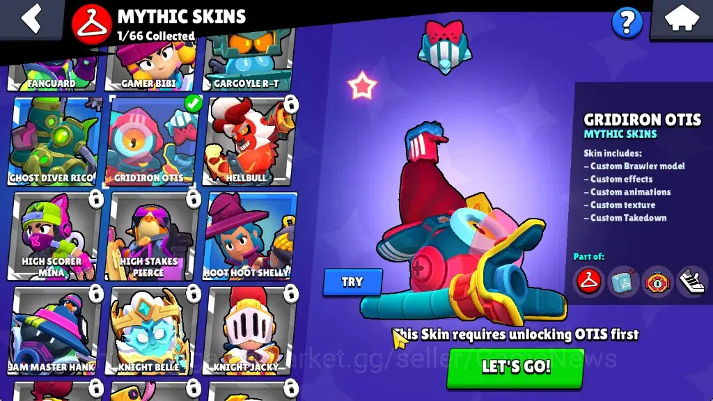 Brawl Stars Accounts 2091 Trophy|24 Brawlers 4 Max|5k PP|1 Prestige|1 Legendary(Mecha Edgar),1 Mythic(Gridiron Otis),4 12