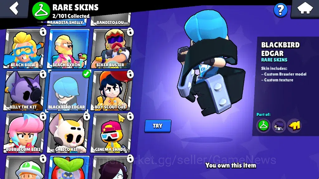 Brawl Stars Accounts 2091 Trophy|24 Brawlers 4 Max|5k PP|1 Prestige|1 Legendary(Mecha Edgar),1 Mythic(Gridiron Otis),4 19