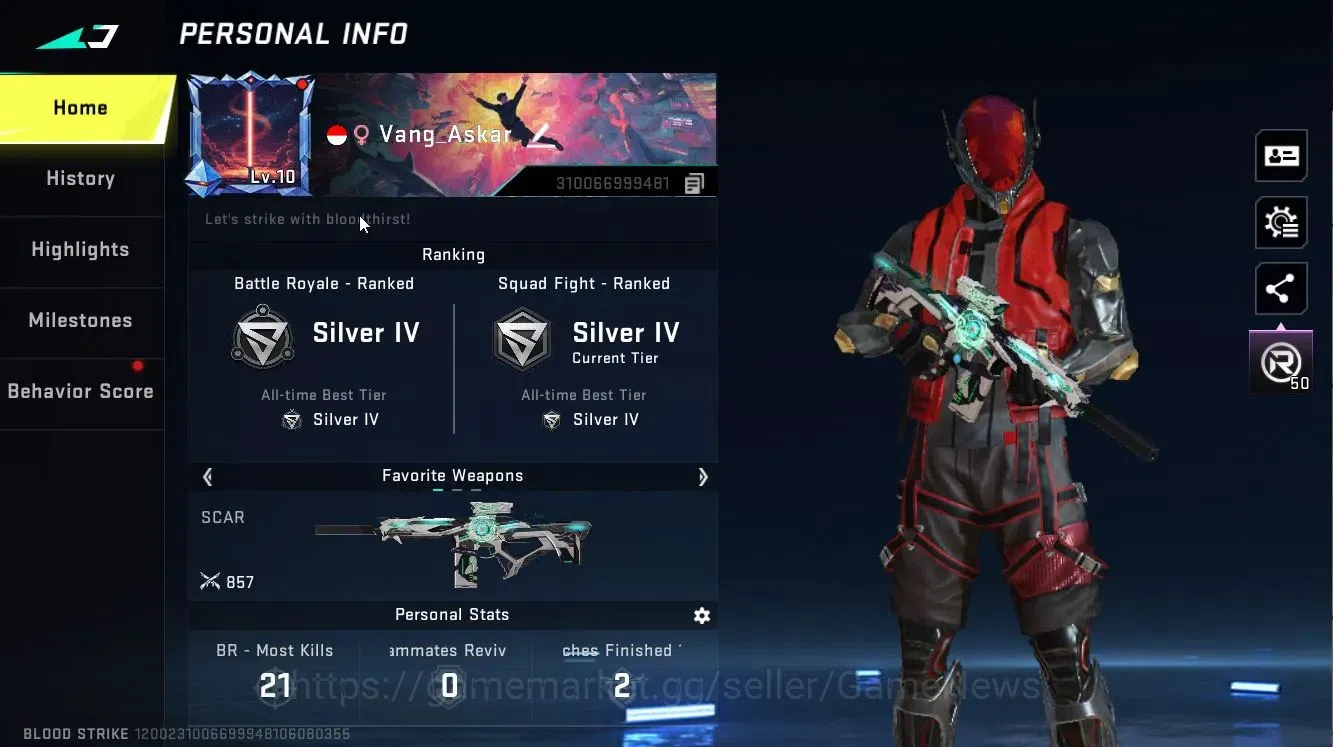 Blood Strike Accounts ASIA|ULTRA [SCAR-Frostbeam,AUG-Apocalypse]|Collab  image 2