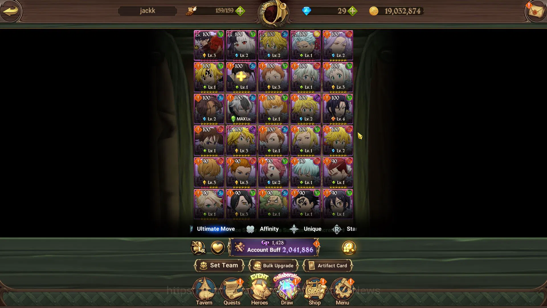The Seven Deadly Sins: Grand Cross Accounts Midgame Asia|2M CC|4 UR|Merlin&Escanor 3/6,Demon King Meliodas2/6,Thor 3