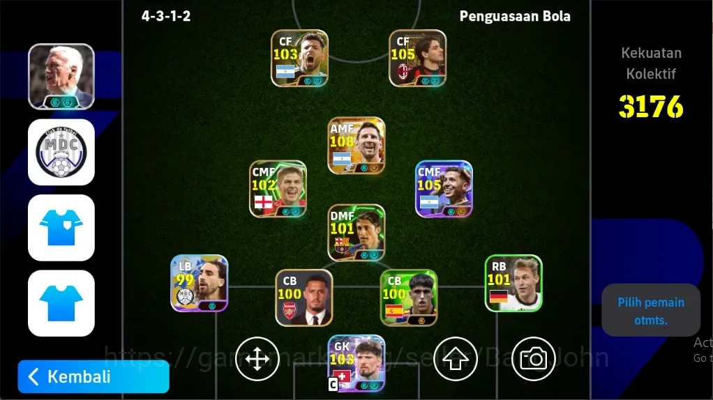 eFootball Accounts Legends & Iconic Players Android|PW 3176|LionelMessi BigT,Epic Ronaldinho Pato Gerrard Scholes Edmilson 1