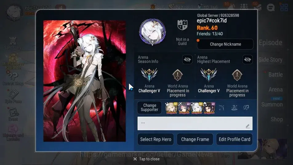 Epic Seven Accounts ASIA Unverif|New Era|11 ML(Salome,GenRAS,Belian,AB image 2
