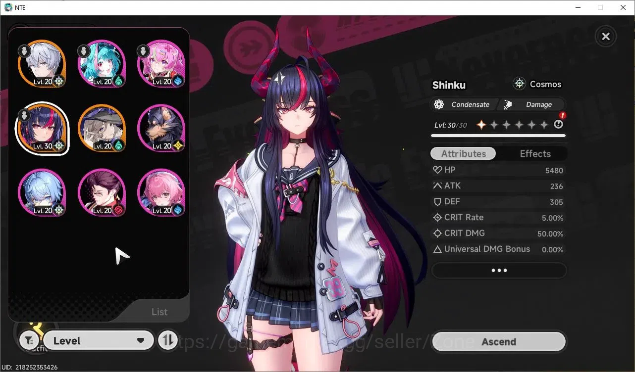 Neverness to Everness Accounts SEA | HL 18 | 2 S-Class|1 Limit (Shinku+Jiuyuan|1.1k Annulith| TakeMail Check SS NTE710Z 1
