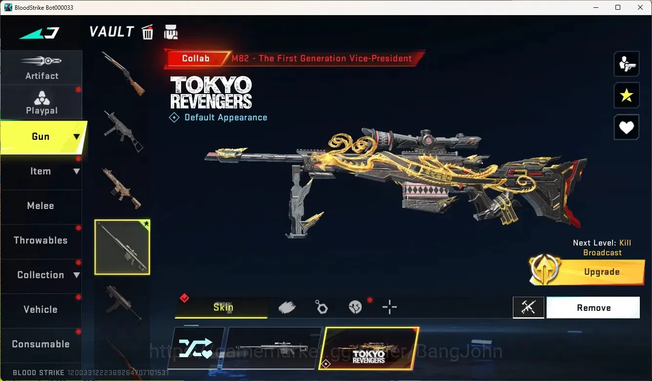 Blood Strike Accounts Collab Skin ASIA|1 Eternal Gun:M700-Seraph|Collab M82-The First Geberation Vice-President[TR]|1 4