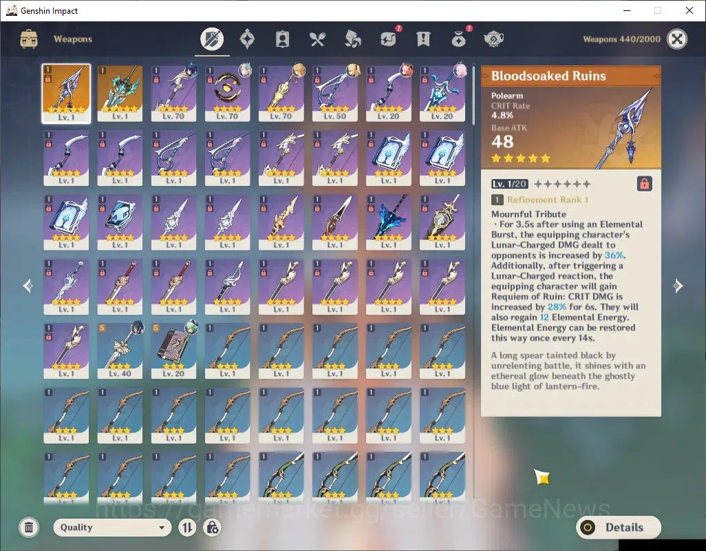 Genshin Impact Accounts ASIA|AR 46|All Unset|2 Limited+2 (*5Weapon)|Linnea image 5