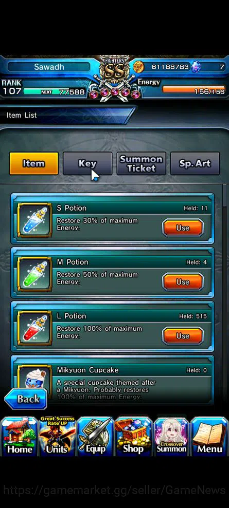 Grand Summoners Accounts Global|Rank 107|16 Ascend|Sunraku,Oikatzo[Momo,Alp image 2