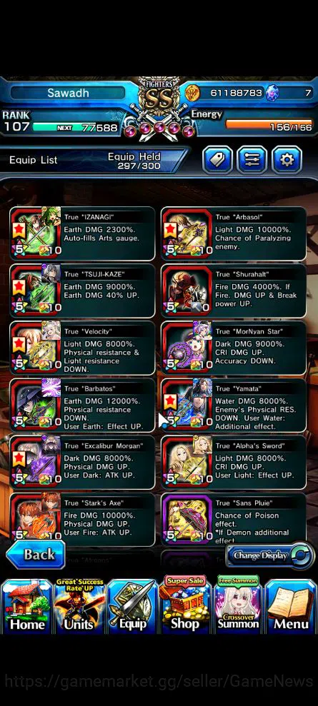 Grand Summoners Accounts Global|Rank 107|16 Ascend|Sunraku,Oikatzo[Momo,Alp image 6