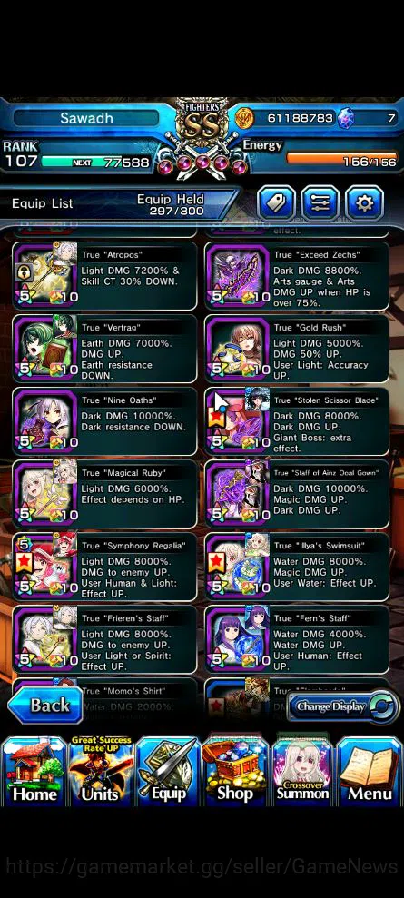 Grand Summoners Accounts Global|Rank 107|16 Ascend|Sunraku,Oikatzo[Momo,Alp image 7