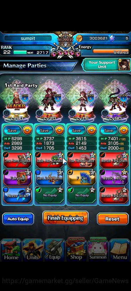 Grand Summoners Accounts Global|Rank 22|Starter|4 Ascend| Kyoko Sakura+TW,V image 3