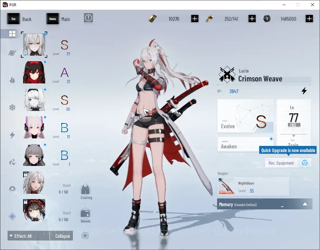 Punishing: Gray Raven Accounts Starter EU|Lv 42|10k BC|S Lucia Crimson Weave + Sign,S No 21 Feral|2 S Omniframe & 1 Wp 1