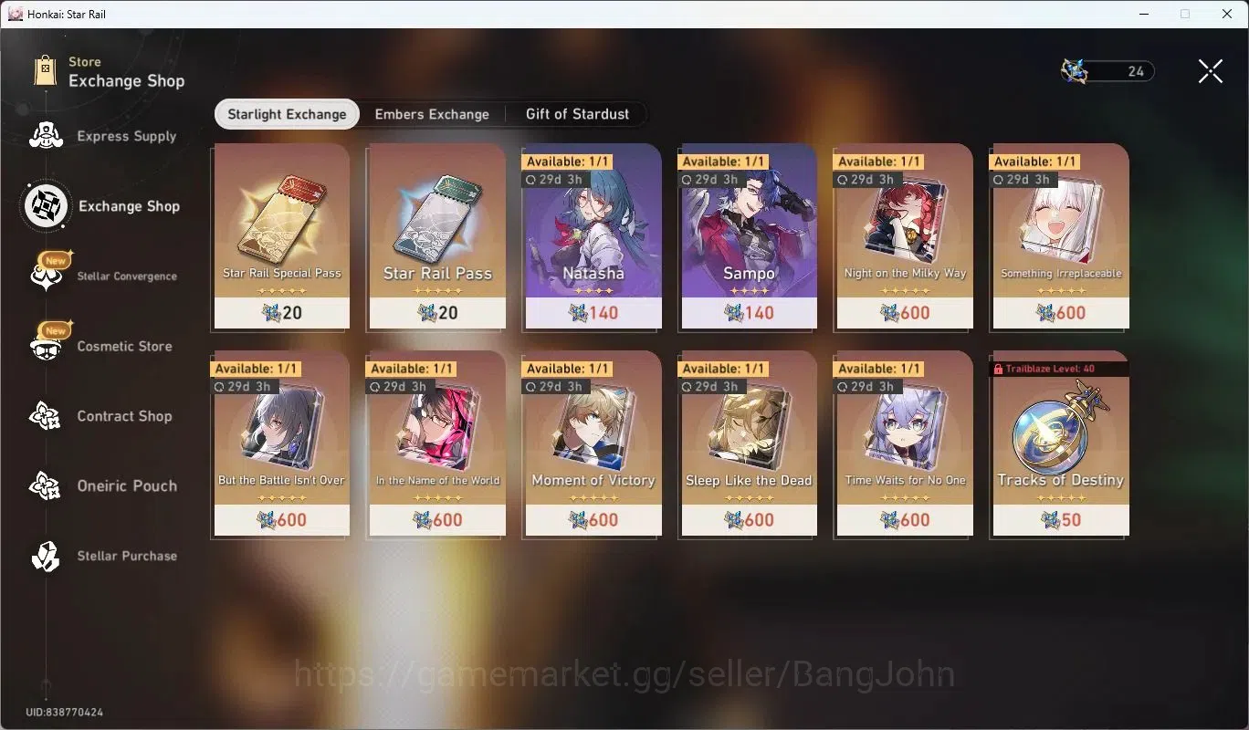 Honkai Star Rail Accounts Asia | TL27|1 Lim|Blade+Sign|Bronya+Sign|Ruan Mei  image 3