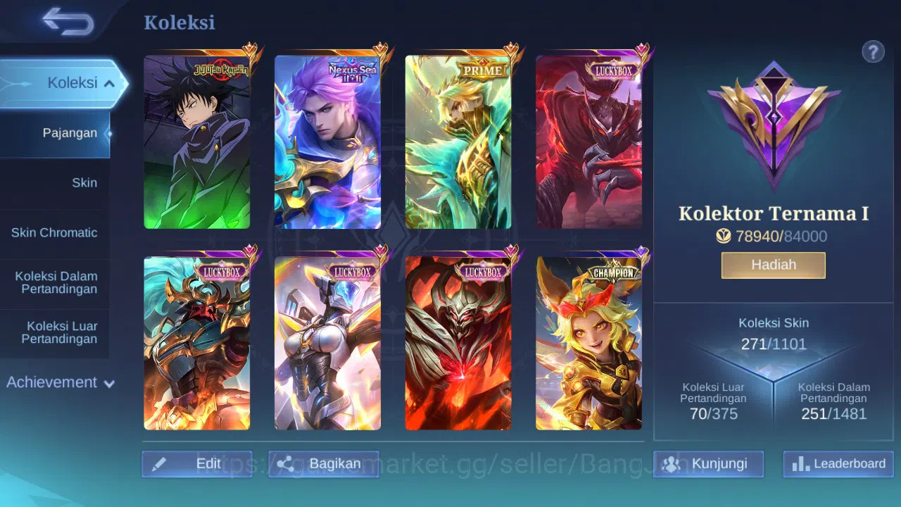 Mobile Legends: Bang Bang Accounts GLOBAL Hero 104 Skin 271 | 11.11 Nolan | JJK Julia image 10