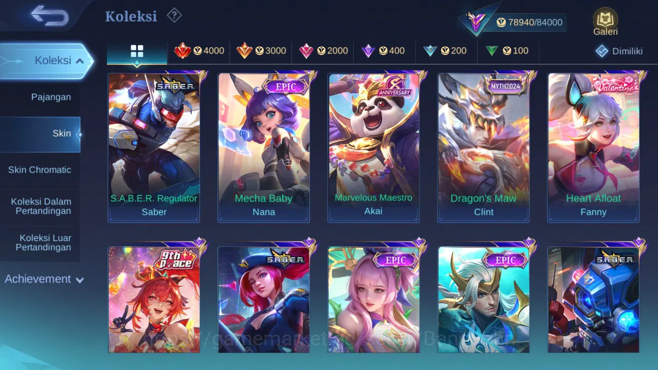 Mobile Legends: Bang Bang Accounts GLOBAL Hero 104 Skin 271 | 11.11 Nolan | JJK Julia image 3