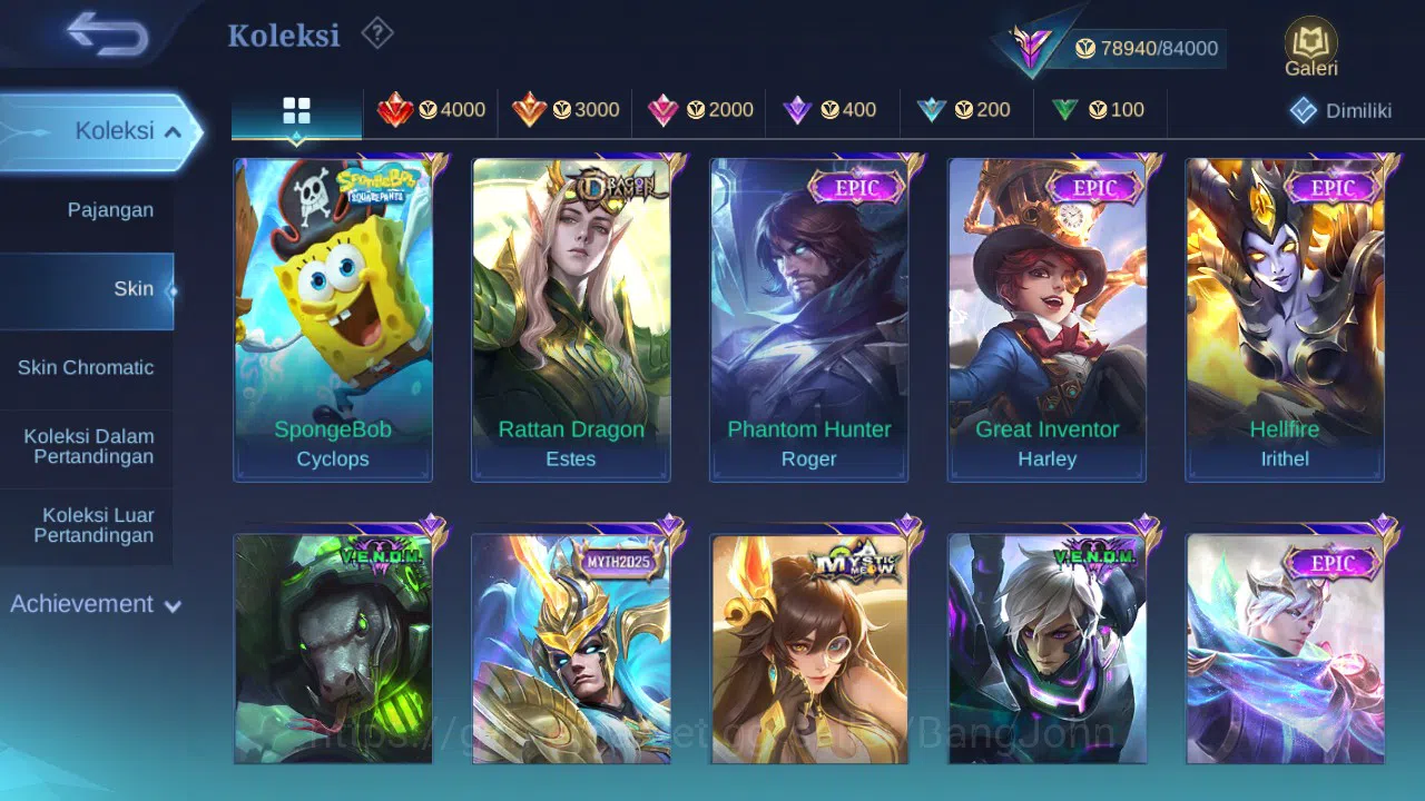 Mobile Legends: Bang Bang Accounts GLOBAL Hero 104 Skin 271 | 11.11 Nolan | JJK Julia image 5