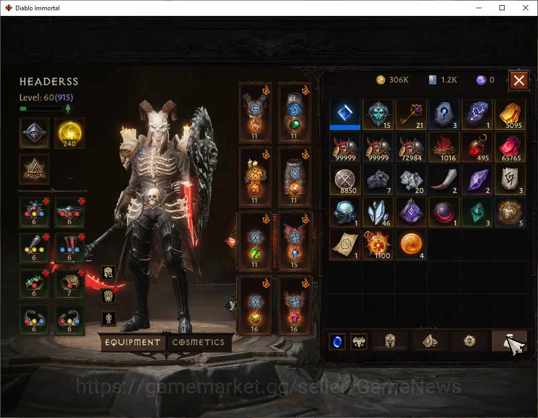 Diablo Immortal Accounts NA-High Heaven|CS ON|Lv60(915)|Necromancer|CR 42k| image 8