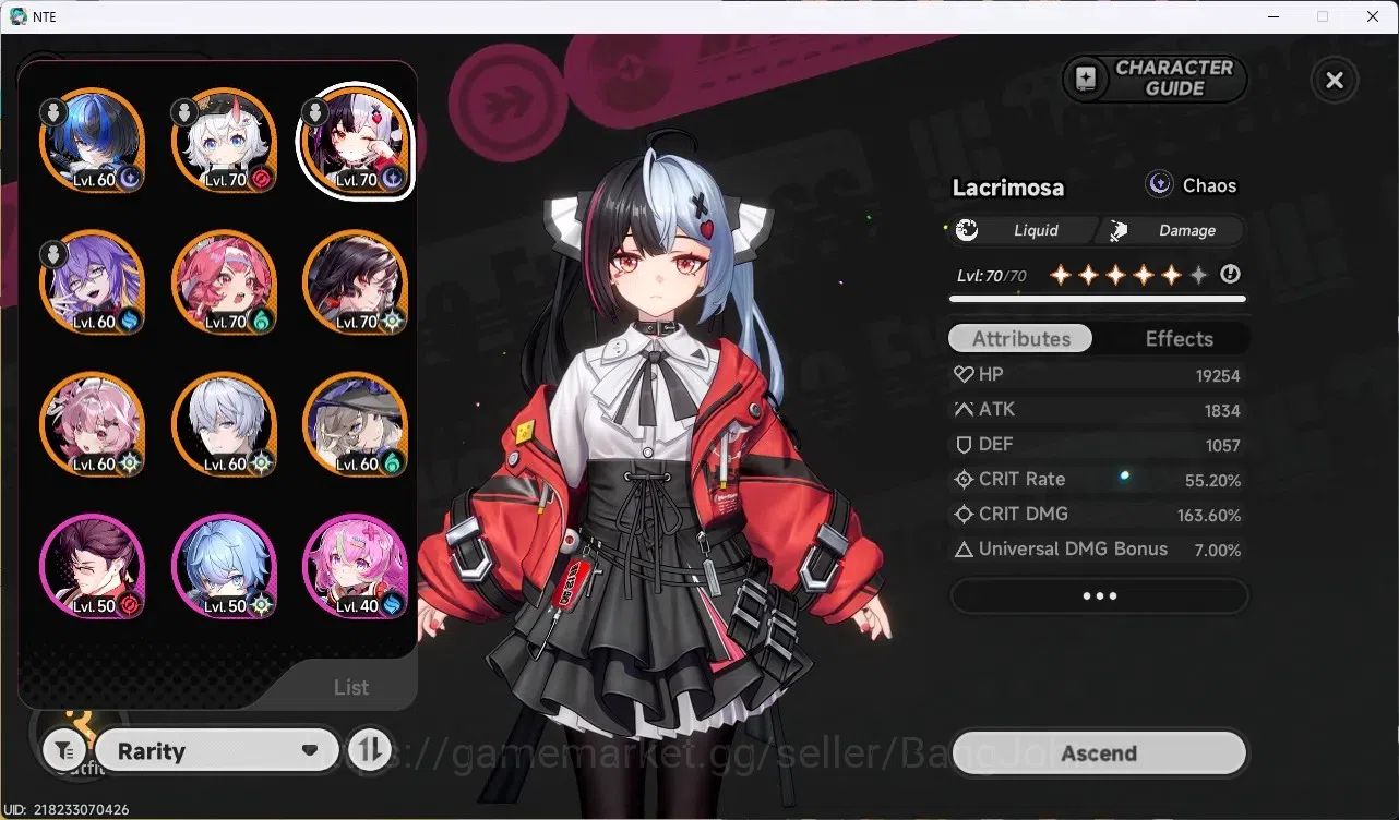 Neverness to Everness Accounts SEA|Lv 46|8 S-Class [LacrimosaA2,NanallyA1+Phoenix image 2