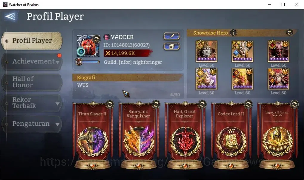 Watcher of Realms Accounts GLOBAL 60x|14M Power|13 Lord[ValderonA5,IngridA2,E image 2