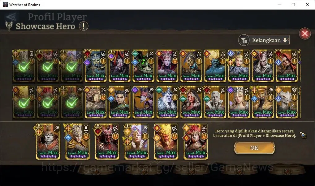 Watcher of Realms Accounts GLOBAL 60x|14M Power|13 Lord[ValderonA5,IngridA2,E image 9