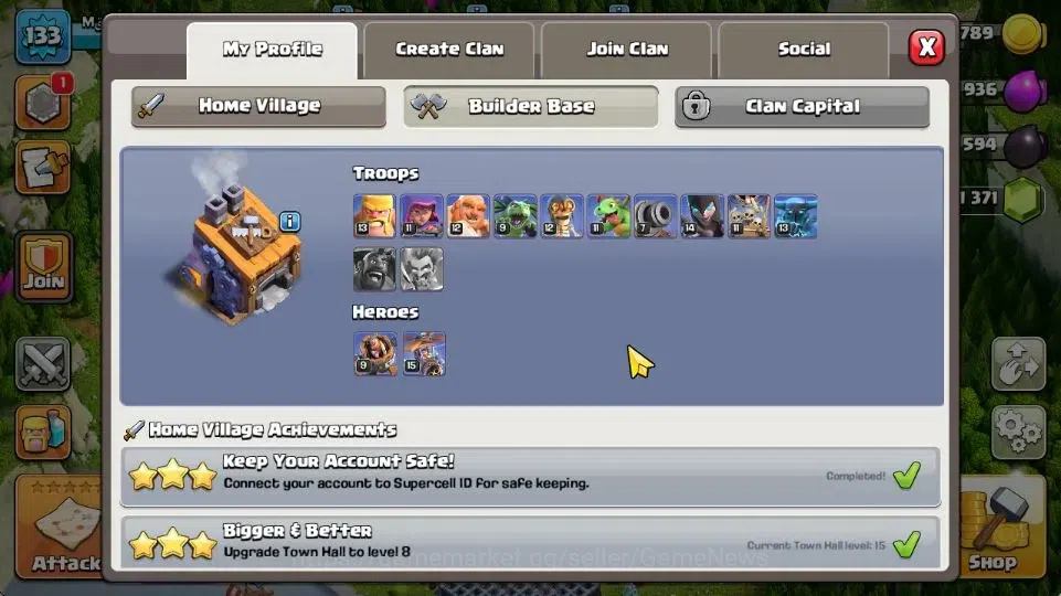 Clash of Clans Accounts TH 15-BH 8|LV 133|Limited Skin|HH 9|BK 40,AQ 60,GW image 5