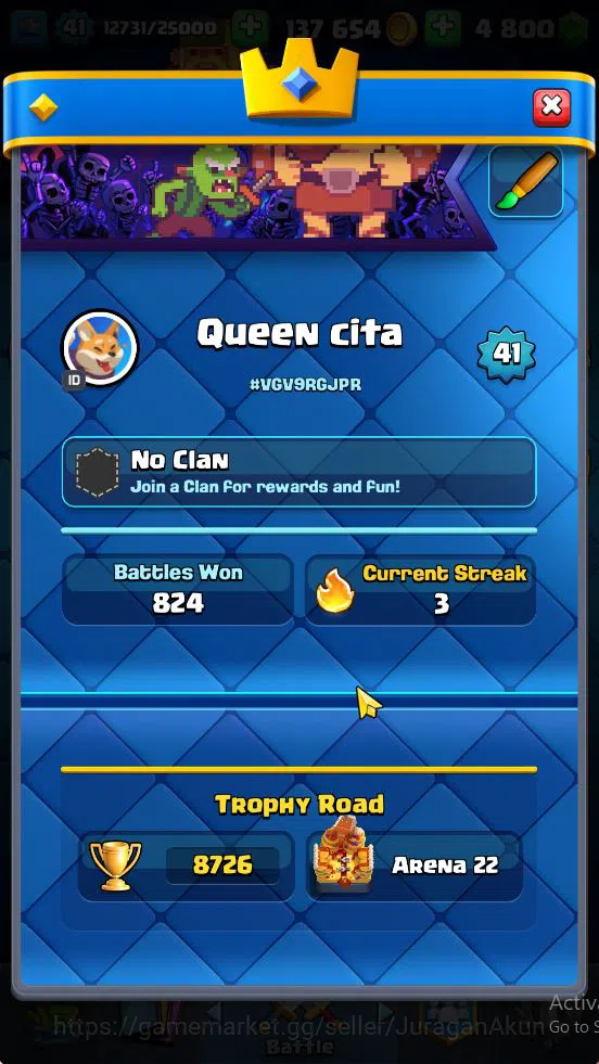 Clash Royale Accounts Lv 41|Trophy 8726|KTL 13|LMT Skin|Card 121|1 Hero image 2