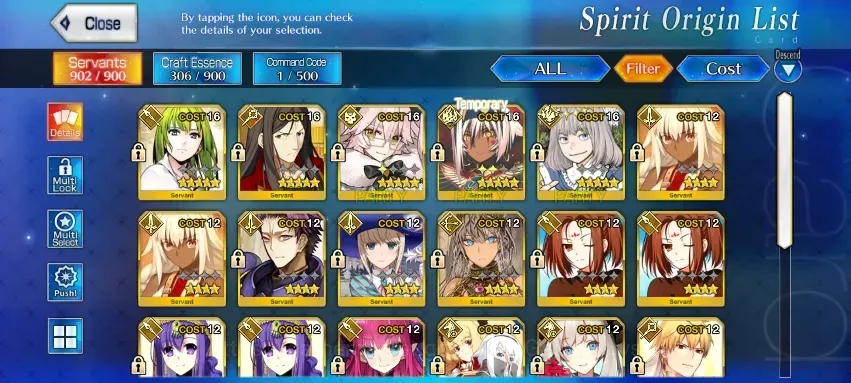 Fate-Grand Order Accounts NA Septem Lvl 19 |4 SSR Servant|(Koyanskaya Light, Oberon, Waver, Enkidu)|107 Golden 1