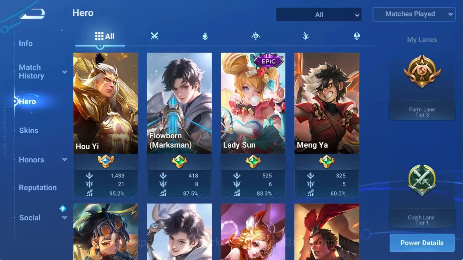 Honor of Kings Accounts Global | 54H 28S | EPIC Hou Yi, EPIC Flowborn, EPI image 2