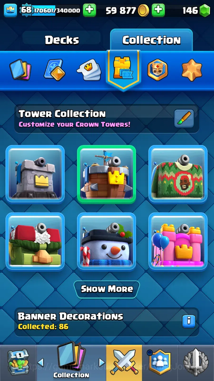 Clash Royale Accounts Others Lv 68|Trophy 12389|KTL 15|LimitedSkin|Card121|11 Max,5 Hero,13 19