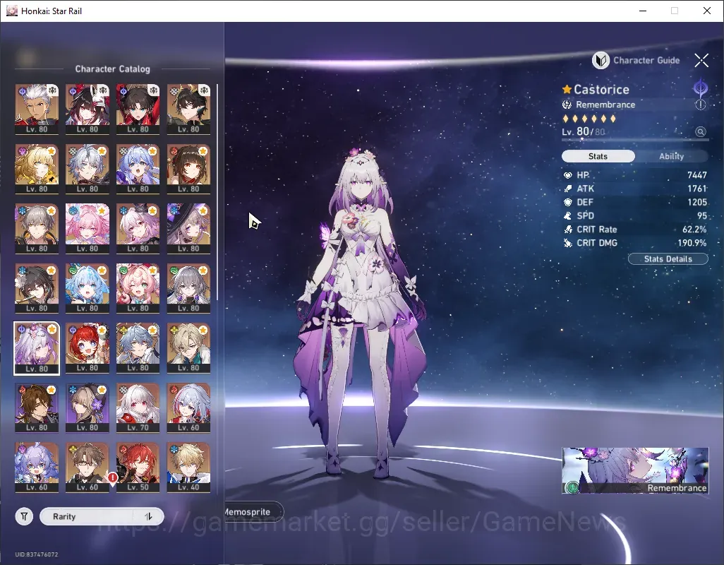 Honkai Star Rail Accounts Others Asia|TL 70|2 PremTeam|20 Limited ( 12 Char With Signature LC ) Evernight E1,Archer 1
