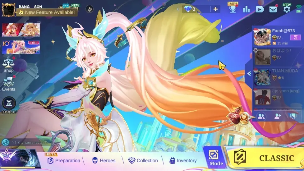 Mobile Legends: Bang Bang Accounts Collector Hero 112|Skins 185|Collector Natalia,4 Saber(Saber,Rafaela,Freya,Johnson),2 1