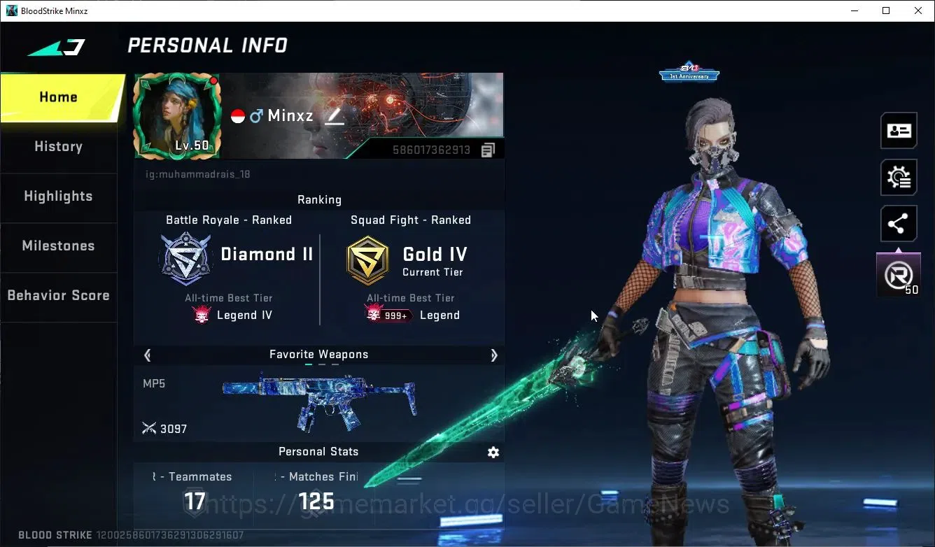 Blood Strike Accounts ASIA|MELEE Sword-VoidEDGE+Collab TR Takemichi,JACK image 2