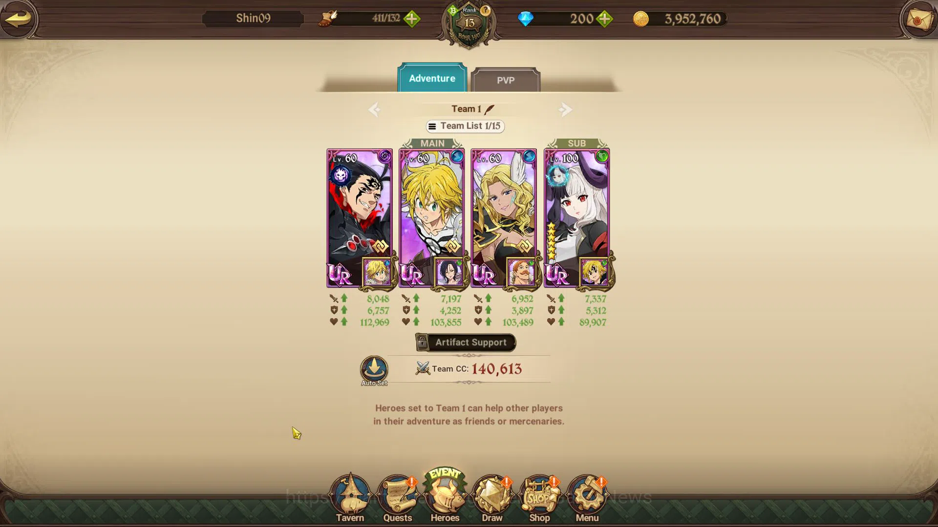 The Seven Deadly Sins: Grand Cross Accounts Starter Global | fresh Starter Ch 2 | 1,1M CC | 200 DM | 3 UR | Opressor Demon 6