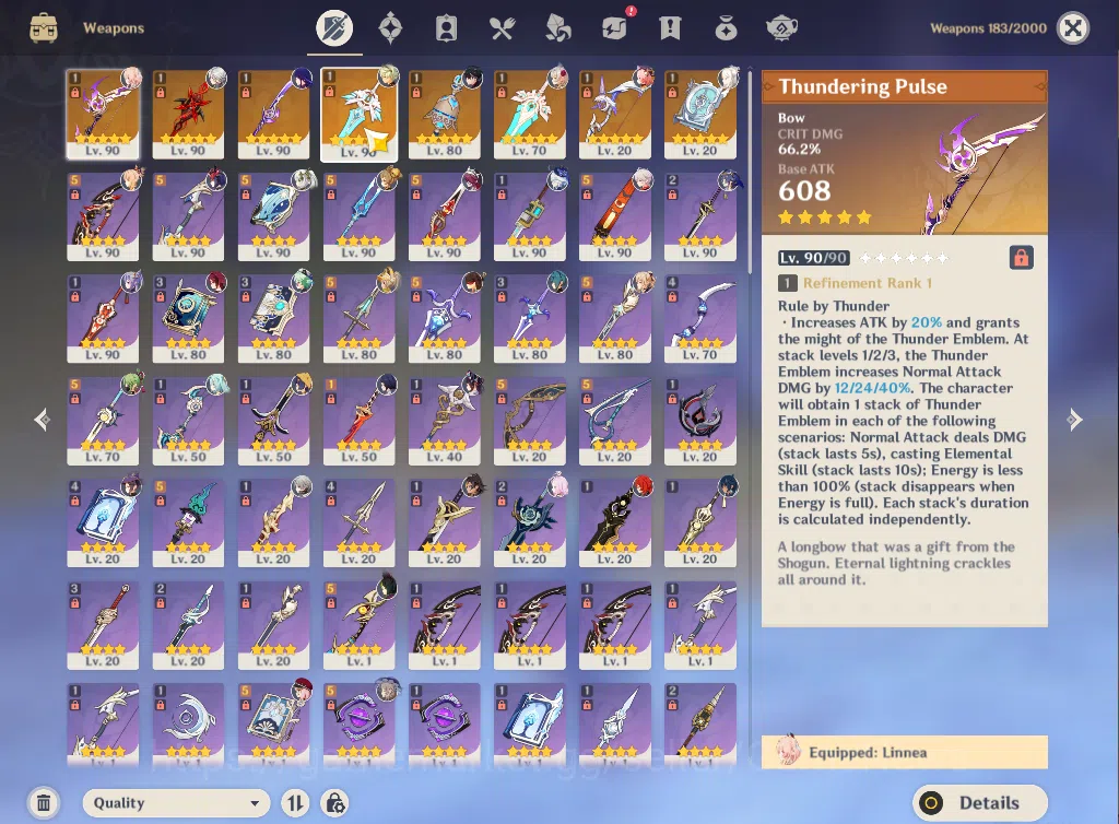 Genshin Impact Accounts ASIA|AR 59|9 Limited+8(*5WEP)|Linnea,(Arlecchino,R image 15
