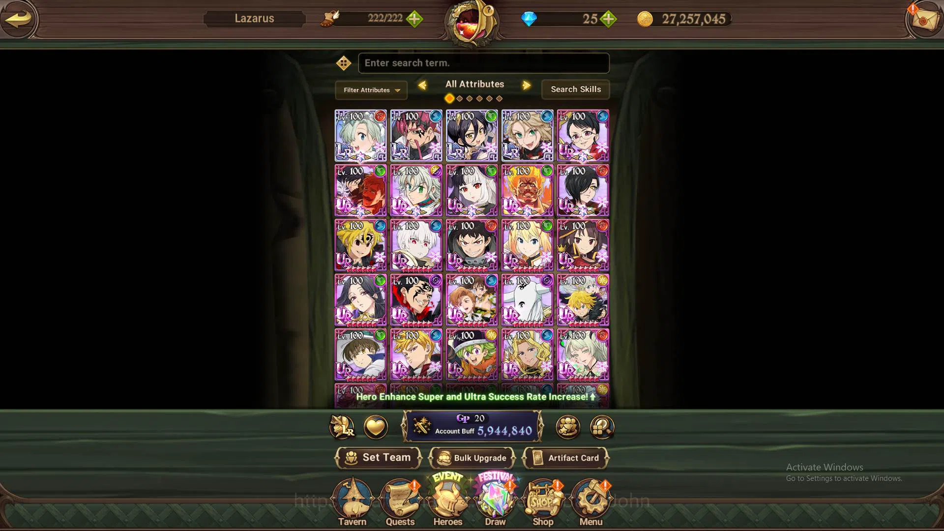 The Seven Deadly Sins: Grand Cross Accounts Others ASIA|5.9M CC|LS144|4LR Elizabeth3/6,Cusack5/6,Merlin3/6,Roxy4/6|5 3