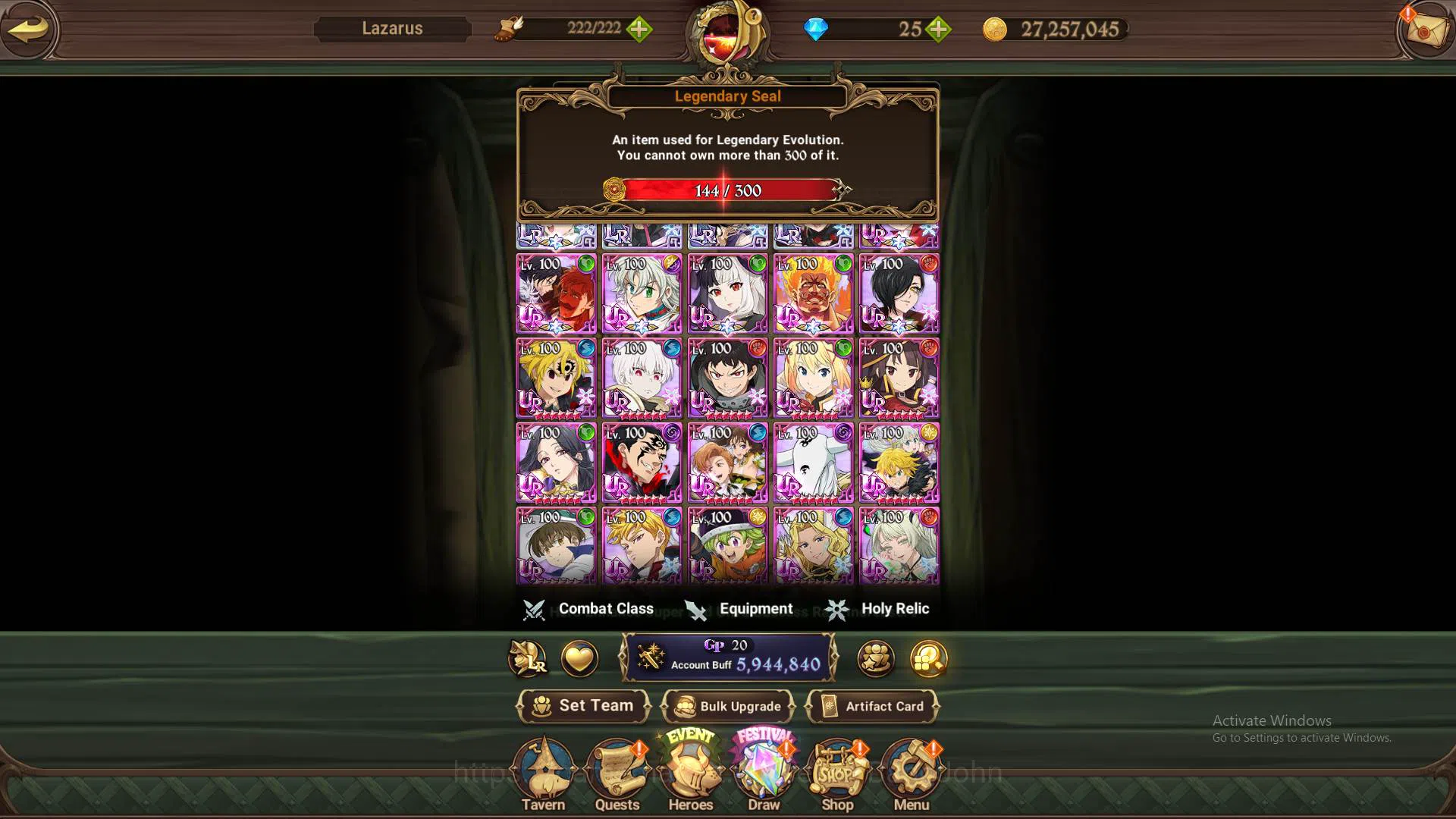 The Seven Deadly Sins: Grand Cross Accounts Others ASIA|5.9M CC|LS144|4LR Elizabeth3/6,Cusack5/6,Merlin3/6,Roxy4/6|5 5