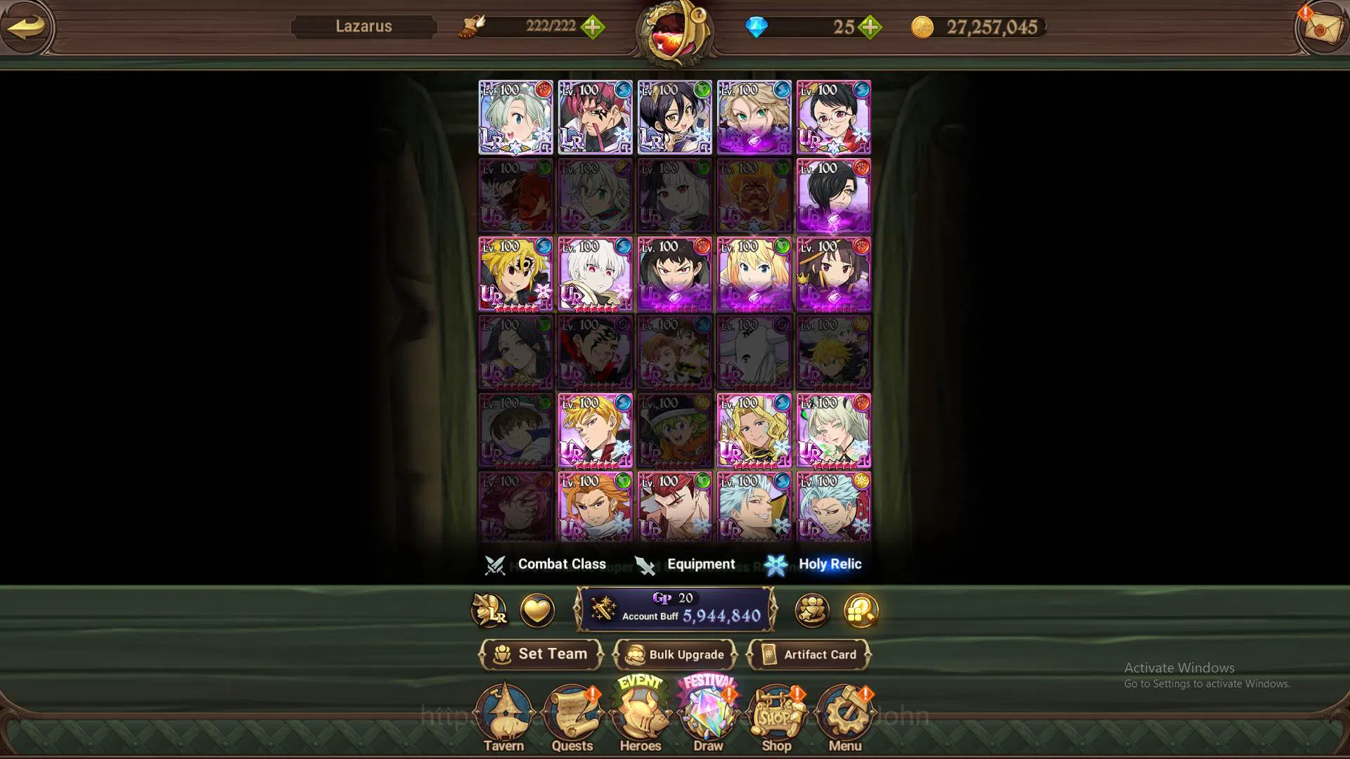 The Seven Deadly Sins: Grand Cross Accounts Others ASIA|5.9M CC|LS144|4LR Elizabeth3/6,Cusack5/6,Merlin3/6,Roxy4/6|5 6