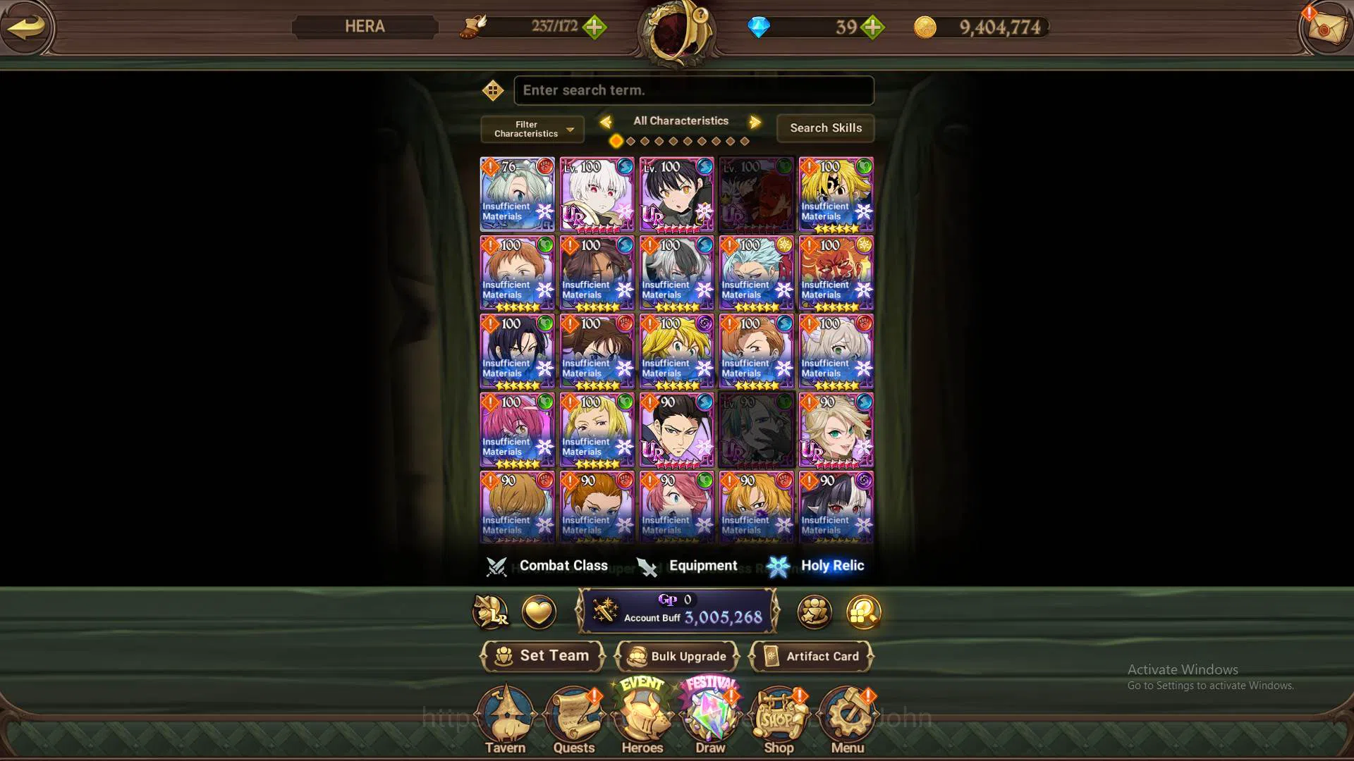 The Seven Deadly Sins: Grand Cross Accounts Others GLOBAL|3M CC| 1LR Elizabeth|Full collab FF|Meresca2/6,Salos,Chaos 10