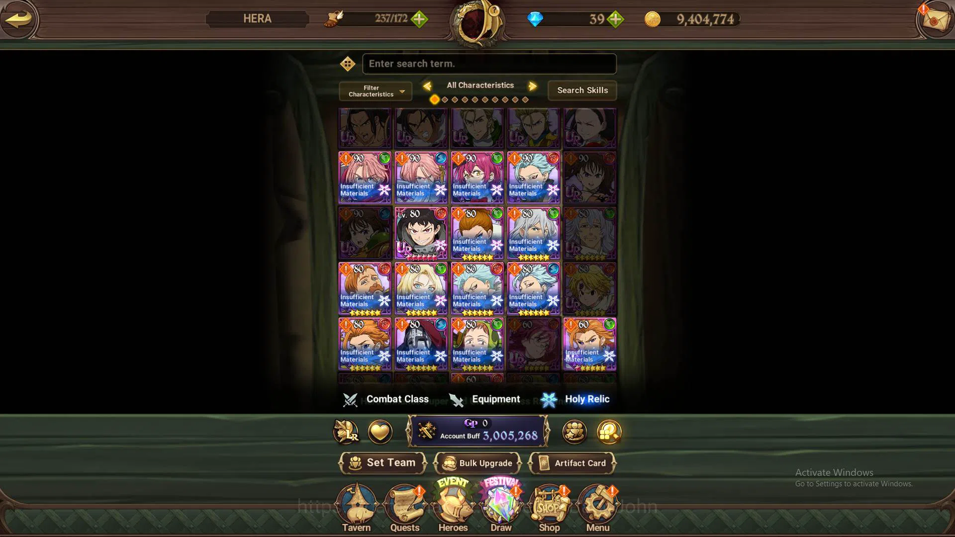 The Seven Deadly Sins: Grand Cross Accounts Others GLOBAL|3M CC| 1LR Elizabeth|Full collab FF|Meresca2/6,Salos,Chaos 11