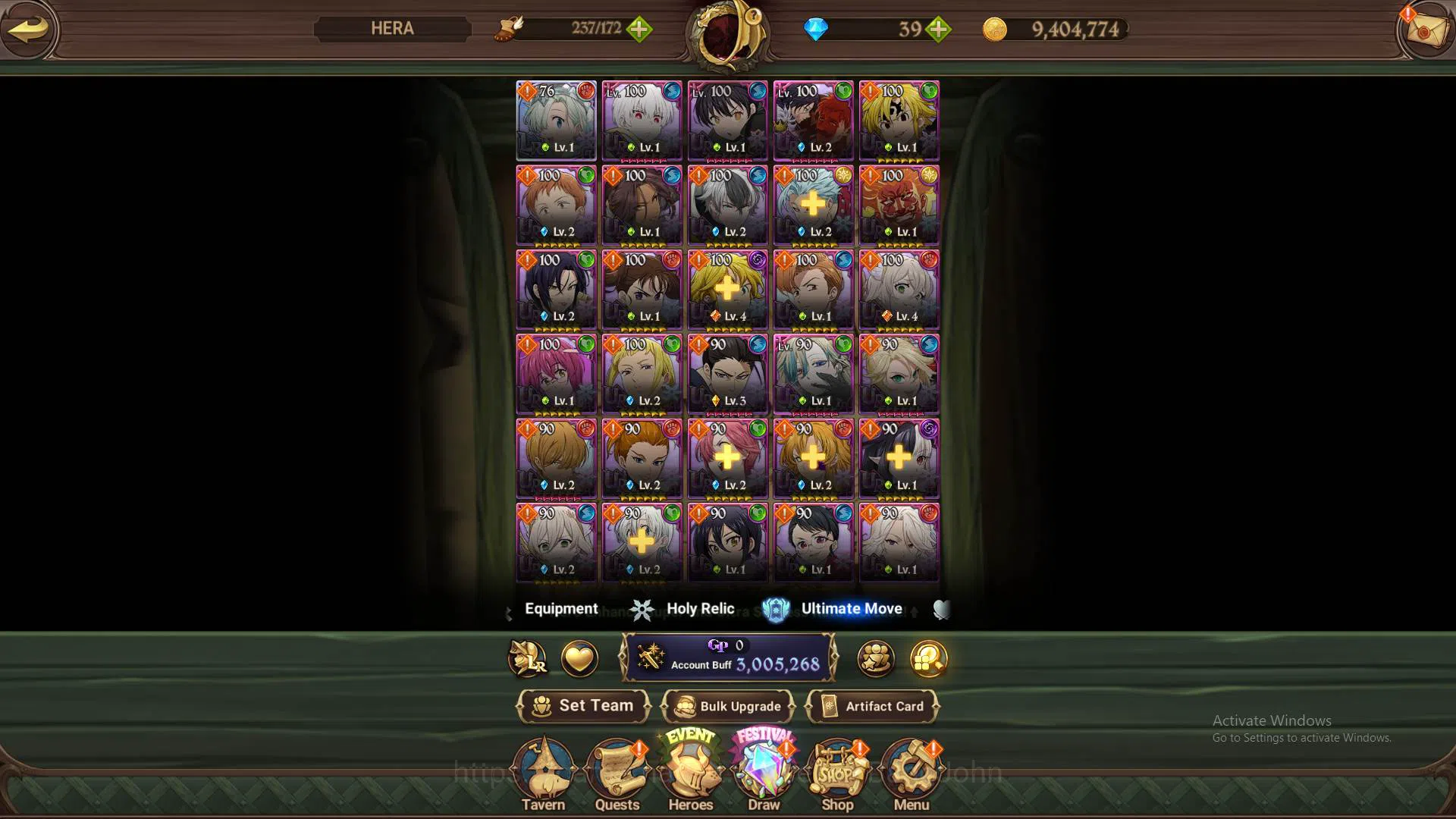 The Seven Deadly Sins: Grand Cross Accounts Others GLOBAL|3M CC| 1LR Elizabeth|Full collab FF|Meresca2/6,Salos,Chaos 12