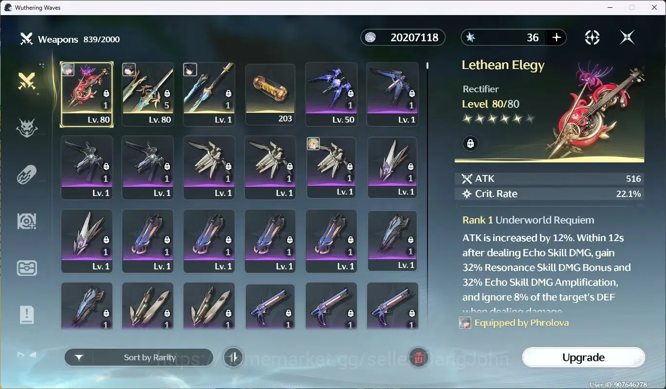 Wuthering Waves Accounts SEA|UL 52|Rank 6|1 Char Limited [Phrolova R6 + Sig image 10
