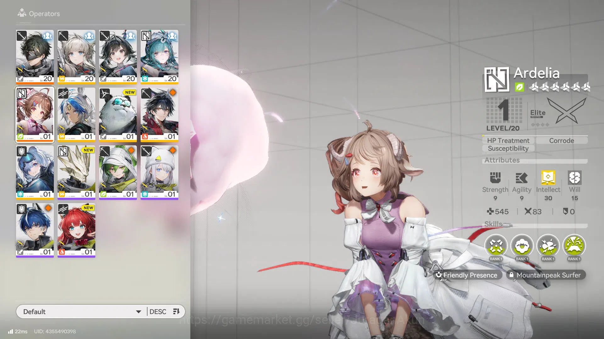 Arknights: Endfield Accounts Asia Lv 7 |Starter 1 SSR (Ardelia) + 7 SR Character |Log Gryplink | Take Mail | Check SS