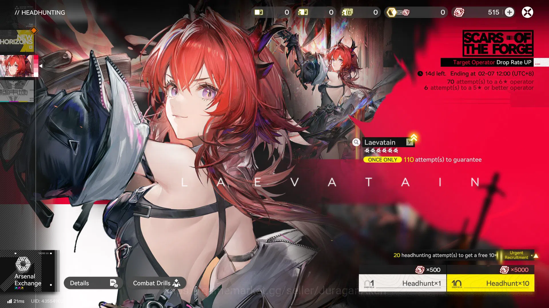 Arknights: Endfield Accounts Asia Lv 7 |Starter 1 SSR (Ardelia) + 7 SR Character |Log Gryplink | Take Mail | Check SS 7