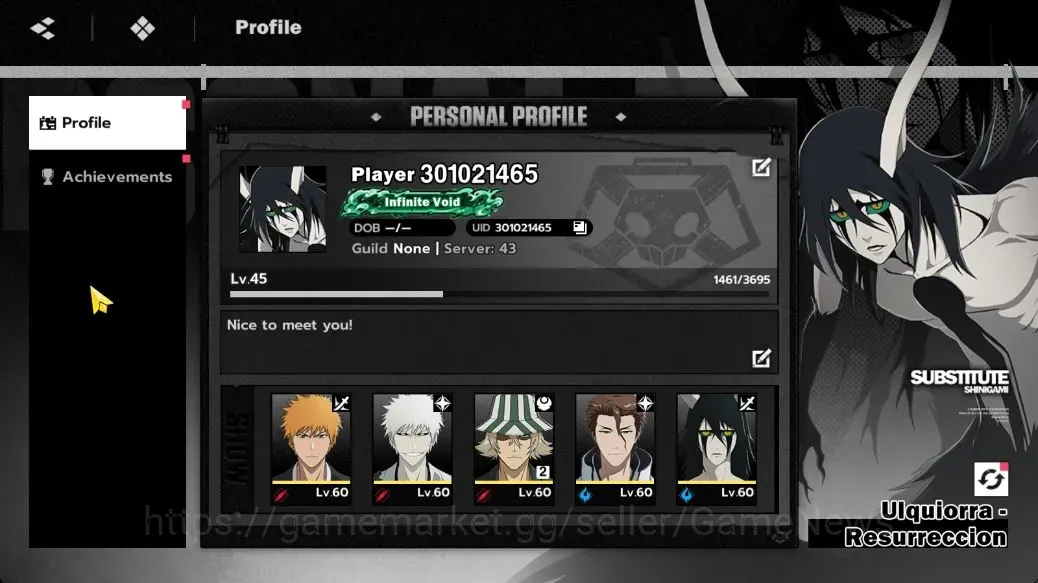 BLEACH: Soul Resonance Accounts Nuverse SEA Lv 45|9 SSR|5 Sign|[IchiBan,Ichigo 1