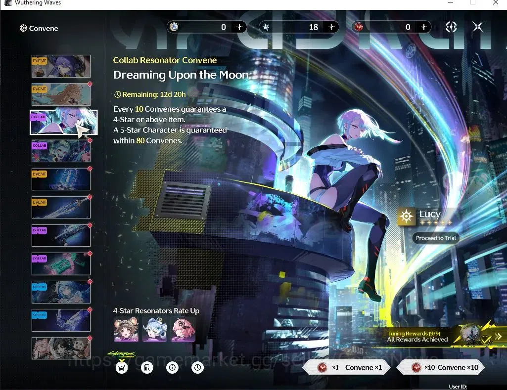 Wuthering Waves Accounts Starter SEA | UL 48| 3 Limited| Lucy RC 5 + Sign, Lucilla, Rebecca |DB Lvl 30|Female MC|Log 19