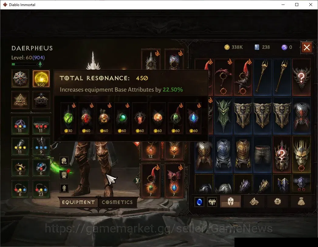 Diablo Immortal Accounts NA - High Heavens|CS ON|Lv60(904)|Necromancer|45K  image 4