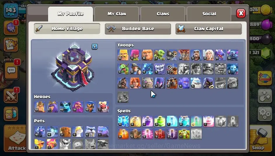 Clash of Clans Accounts ASIA|LV 143|TH 15-BH 5|HH 9|Limited Skin|BK 58,AQ  image 3