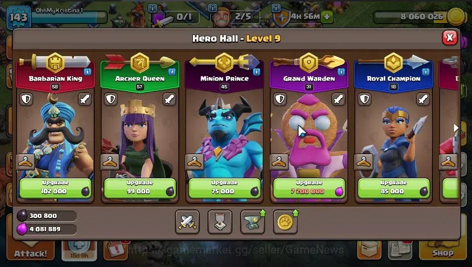 Clash of Clans Accounts ASIA|LV 143|TH 15-BH 5|HH 9|Limited Skin|BK 58,AQ  image 5