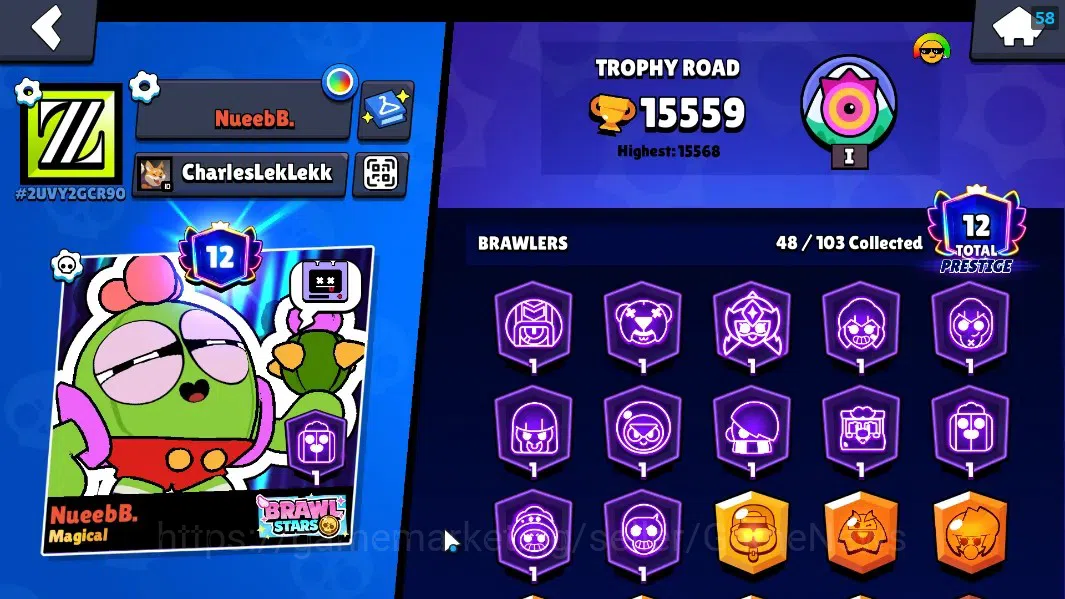 Brawl Stars Accounts 15559 Trophy|48 Brawlers 7Max|Full Buffies Shelly| image 2