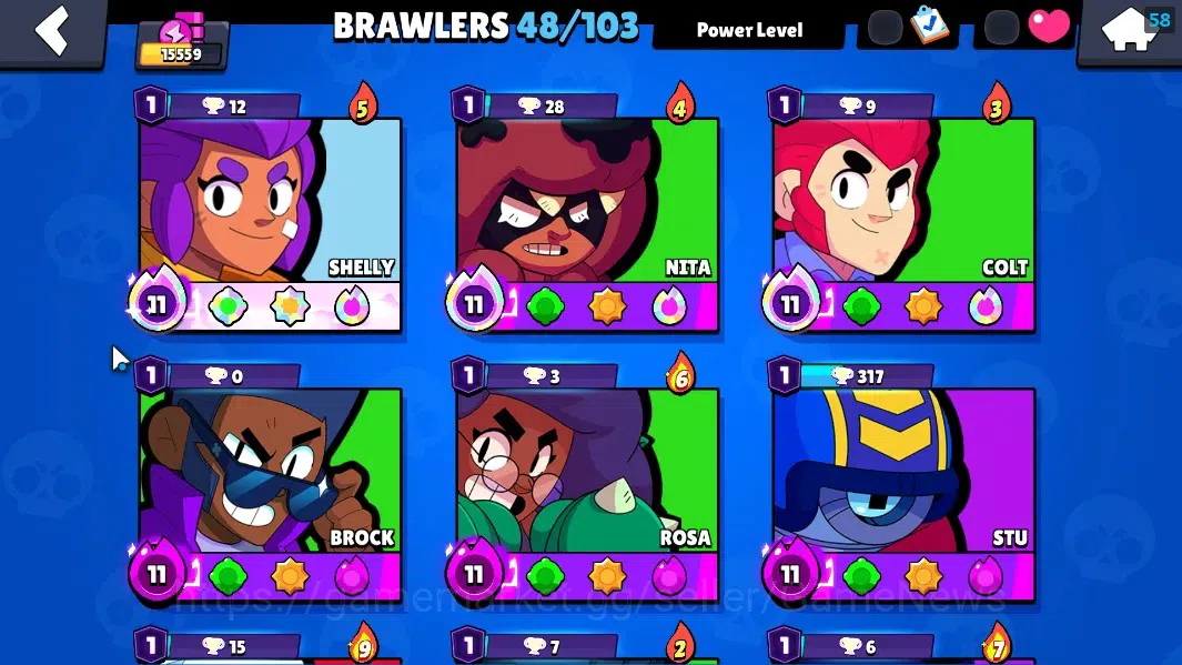Brawl Stars Accounts 15559 Trophy|48 Brawlers 7Max|Full Buffies Shelly| image 7