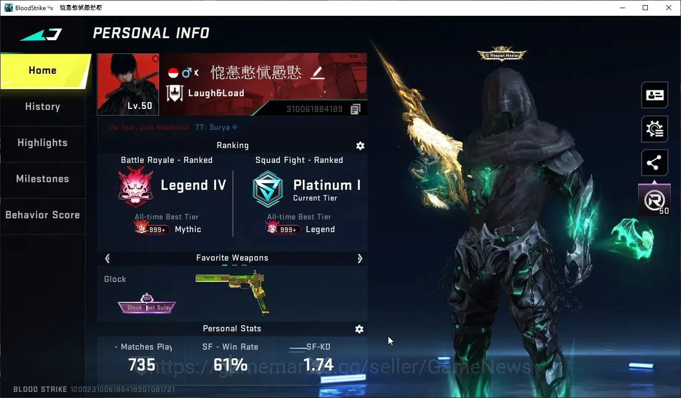 Blood Strike Accounts Collab Skin ASIA|ETERNAL Kraken,DeAgle+Collab Enzo,TR MCX,FN2K,Takemichi,7DS AK47Karl8,QBZ95+Many 2