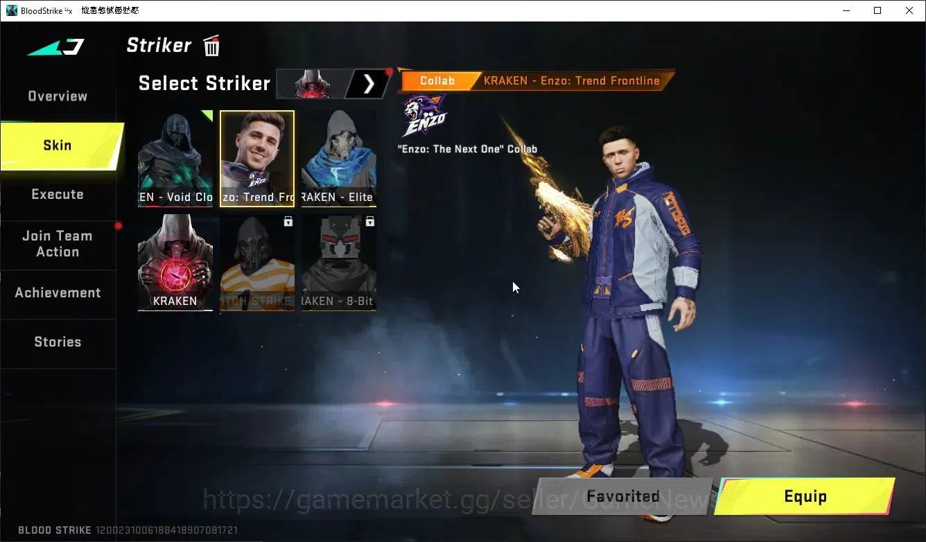 Blood Strike Accounts Collab Skin ASIA|ETERNAL Kraken,DeAgle+Collab Enzo,TR MCX,FN2K,Takemichi,7DS AK47Karl8,QBZ95+Many 4